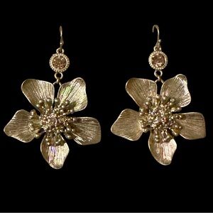 Elegant Gold Floral Earrings